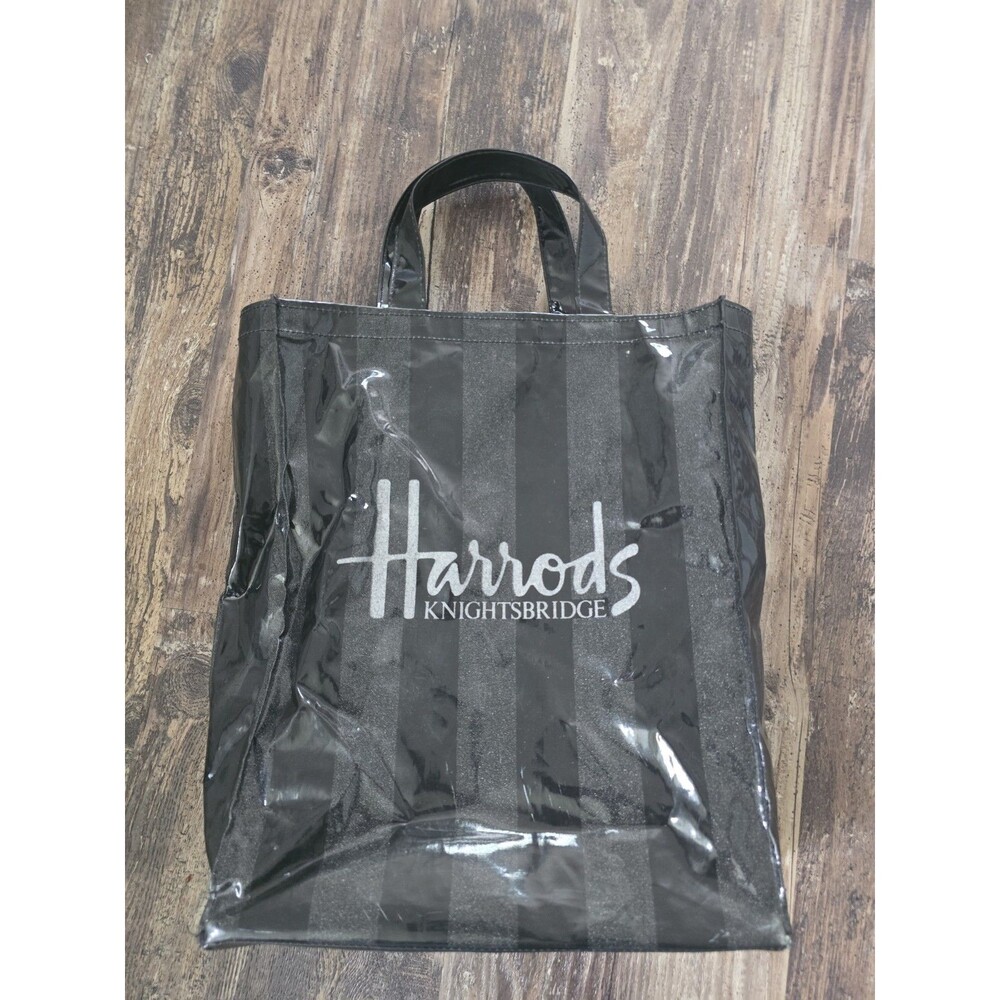 Harrods of London Glossy Black Logo Tote Bag